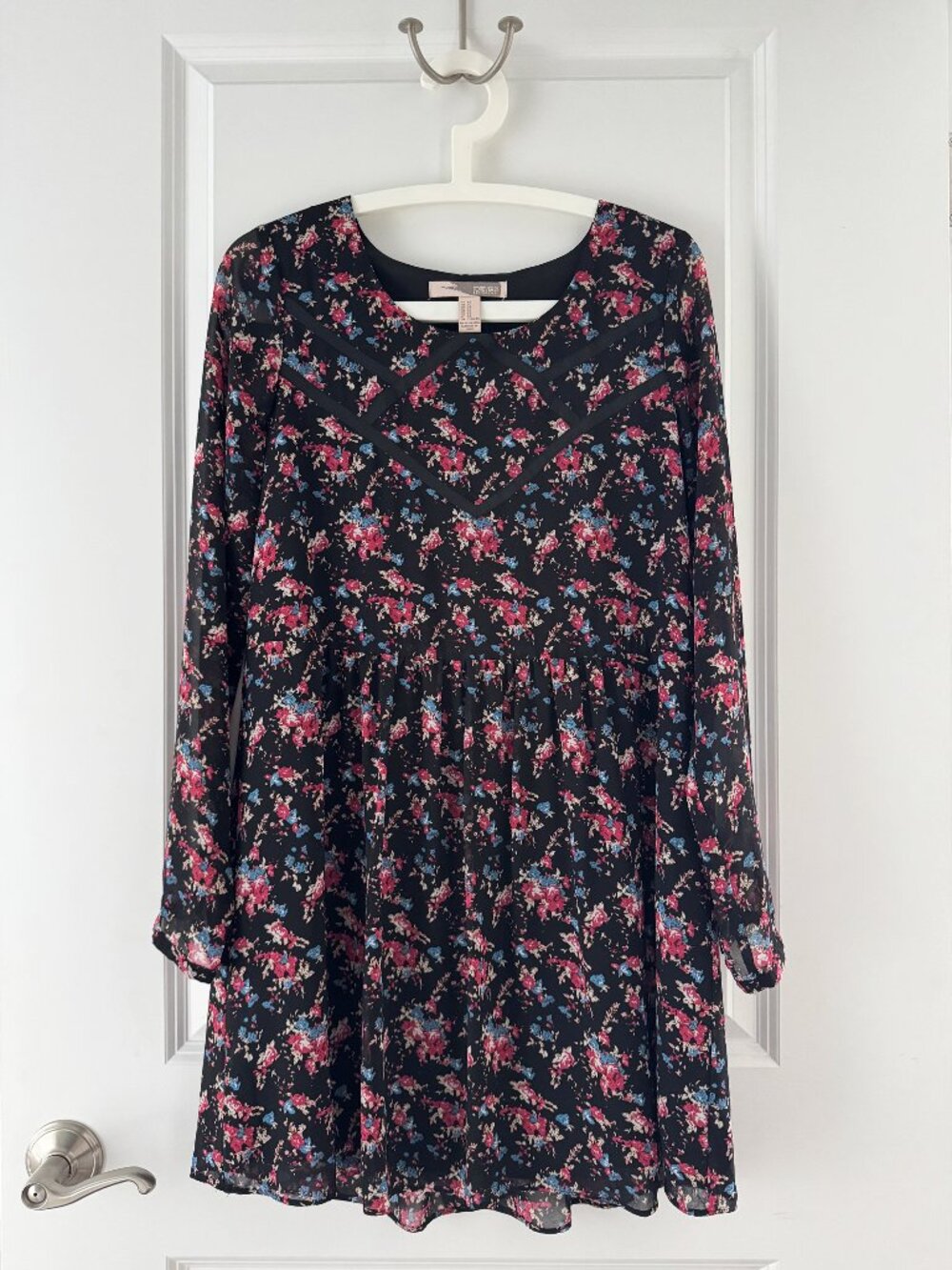 FOREVER 21 Floral Sheer Mini Dress – Black Multi – Size XS – NWOT